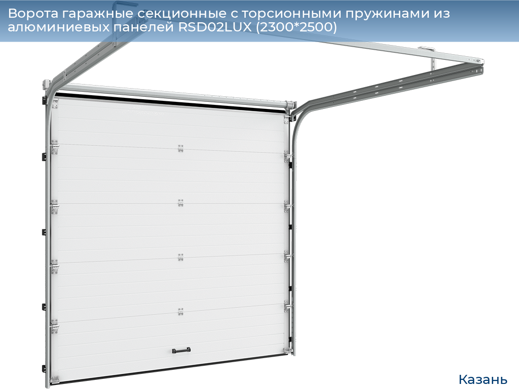 Ворота гаражные секционные с торсионными пружинами из алюминиевых панелей RSD02LUX (2300*2500), kazan.doorhan.ru