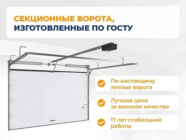 Секционные ворота 2500х2050 мм белые DoorHan rsd02, sokury.doorhan.ru